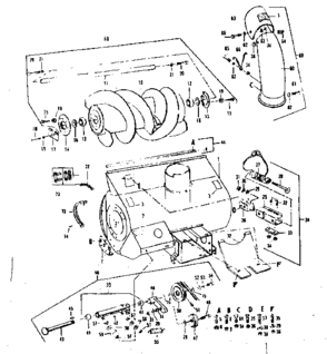 Auger Assembly Diagram and Parts List for 84224071  Craftsman Snow Blower