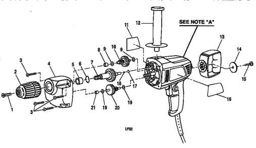 Part Location Diagram of 616478-002 Craftsman Drill chuck screw