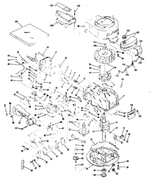 Basic Engine Diagram and Parts List for 14312302  Craftsman Engine
