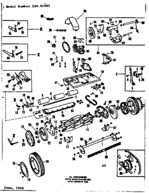 Reel Assembly Diagram and Parts List for 53681985  Craftsman Lawn Mower