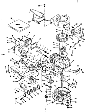 Basic Engine Diagram and Parts List for 14314351A  Craftsman Engine