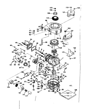 Basic Engine Diagram and Parts List for 143184122  Craftsman Engine