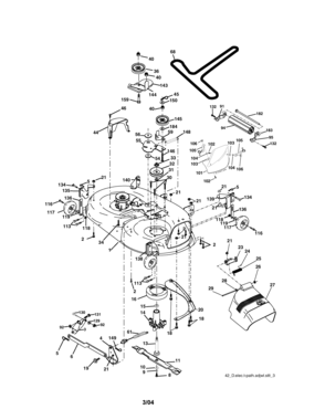 Mower Deck Diagram and Parts List for 917273632  Craftsman Lawn Tractor