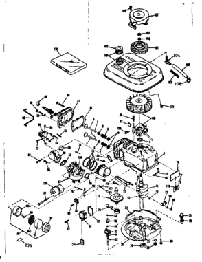Basic Engine Diagram and Parts List for 143131182  Craftsman Engine