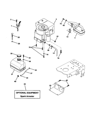 Engine Diagram and Parts List for 917277041  Craftsman Lawn Tractor
