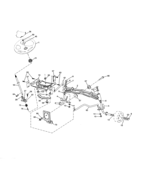 Steering Assembly Diagram and Parts List for 917990360  Craftsman Lawn Tractor