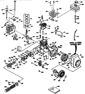 Replacement Parts Diagram and Parts List for 143953515  Craftsman Engine