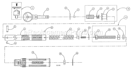 Wrench Diagram and Parts List for 45544593  Craftsman Wrench