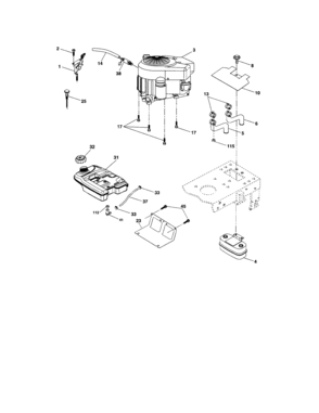 Engine Diagram and Parts List for 917273505  Craftsman Lawn Tractor