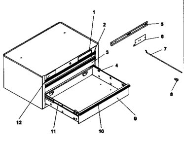 Cabinet Parts Diagram and Parts List for 706957200  Craftsman Tool Stand & Cart
