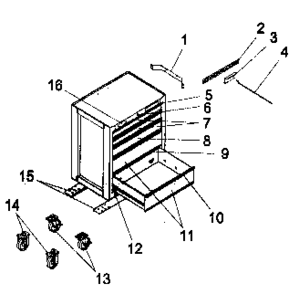 Part Location Diagram of A18310A2-ER Craftsman Tool chest drawer