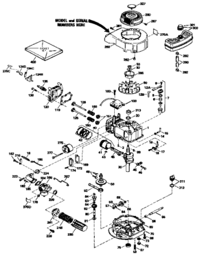 Replacement Parts Diagram and Parts List for 143424512  Craftsman Engine