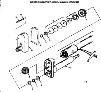 Motor Diagram and Parts List for 917252420  Craftsman Lawn Mower