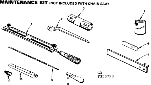 Optional Accessories Diagram and Parts List for 917353721  Craftsman Chainsaw