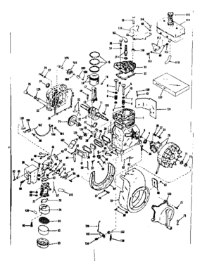 Basic Engine Diagram and Parts List for 143501141  Craftsman Engine