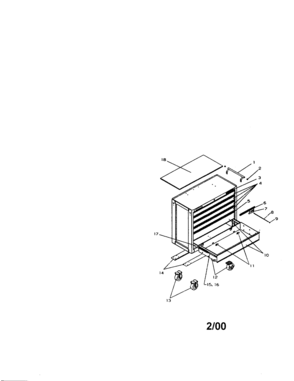 Part Location Diagram of T15016A12 Craftsman Tool chest handle