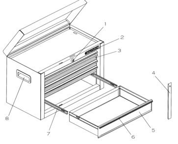 Tool Chest Diagram and Parts List for 706825890  Craftsman Tool Stand & Cart