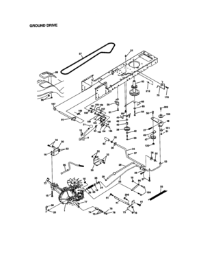 Ground Drive Diagram and Parts List for 917272063  Craftsman Lawn Tractor
