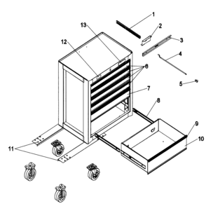 Tool Chest Diagram and Parts List for 706619514  Craftsman Tool Stand & Cart