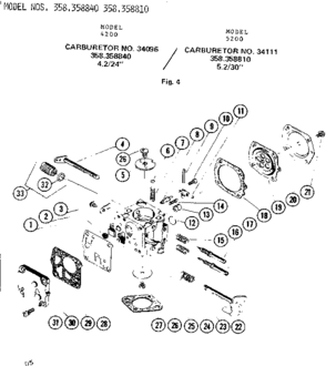 Carburetor Diagram and Parts List for 358358840  Craftsman Chainsaw