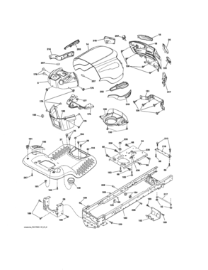 Chassis Assembly Diagram and Parts List for 917990470  Craftsman Lawn Tractor