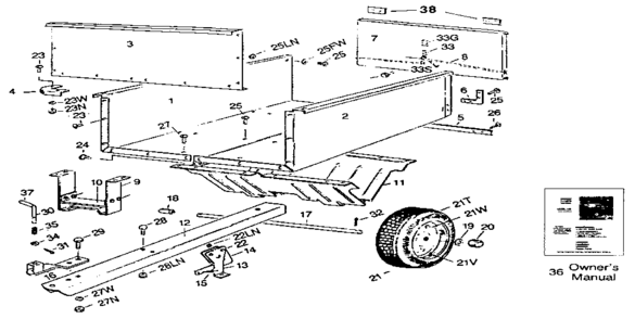 14 Cu. Ft. Diagram and Parts List for 610243760  Craftsman Tool Stand & Cart