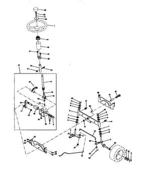 Steering Assembly Diagram and Parts List for 917270613  Craftsman Lawn Tractor