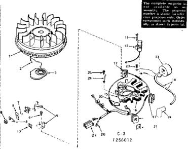 Part Location Diagram of 610915 Tecumseh Flywheel (Incl. 1A)