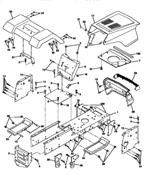 Chassis And Enclosures Diagram and Parts List for 917256390  Craftsman Lawn Tractor