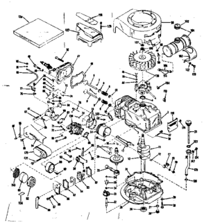 Basic Engine Diagram and Parts List for 143102161  Craftsman Engine