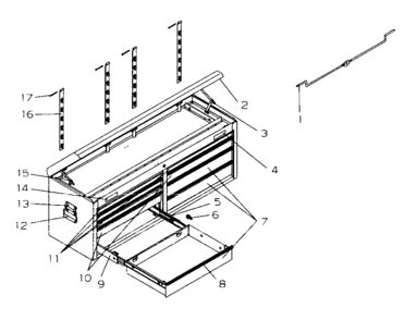 Tool Chest Diagram and Parts List for 706956701  Craftsman Tool Stand & Cart