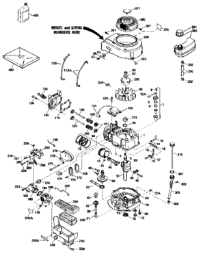 Replacement Parts Diagram and Parts List for 143434602  Craftsman Engine