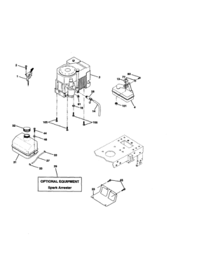 Engine Diagram and Parts List for 917271065  Craftsman Lawn Tractor