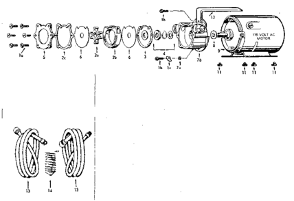 Replacement Parts Diagram and Parts List for 56326912  Craftsman Water Pump