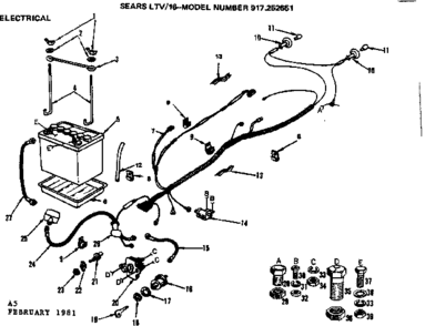 Part Location Diagram of 9138R Craftsman Lawn tractor battery