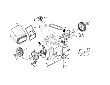 Part Location Diagram of 169932 Craftsman Lawn mower grass bag