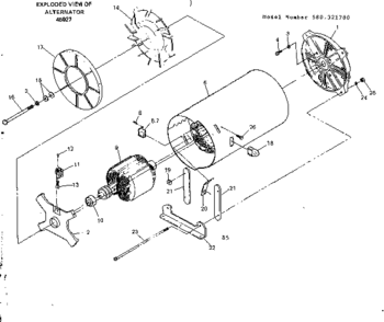 Stator Assembly Diagram and Parts List for 580321780  Craftsman Engine
