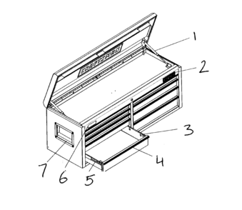 Tool Chest Diagram and Parts List for 706824930  Craftsman Tool Stand & Cart