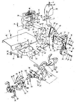 Engine Diagram and Parts List for 247298711  Craftsman Tiller