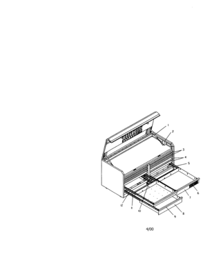 56" 10 Drawer Chest Diagram and Parts List for 706655500  Craftsman Tool Stand & Cart