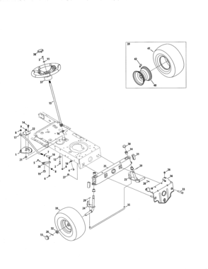 Steering Diagram and Parts List for 247203722  Craftsman Lawn Tractor