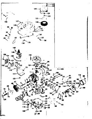 Basic Engine Diagram and Parts List for 143186102  Craftsman Engine