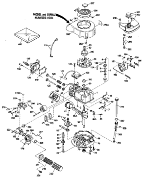 Replacement Parts Diagram and Parts List for 143414222  Craftsman Engine