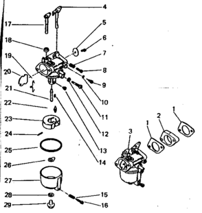 Carburetor System Diagram and Parts List for 636299950  Craftsman Engine