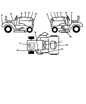 Decals Diagram and Parts List for 917252512  Craftsman Lawn Tractor