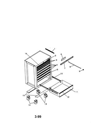 Part Location Diagram of A14548A2-EB Craftsman Tool chest drawer