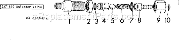 Unloader Valve Diagram and Parts List for 471446262  Craftsman Pressure Washer