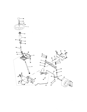Steering Assembly Diagram and Parts List for 917276810  Craftsman Lawn Tractor