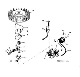 Magneto Diagram and Parts List for 143184122  Craftsman Engine