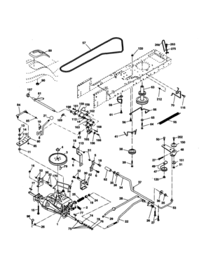 Drive Diagram and Parts List for 917277270  Craftsman Lawn Tractor